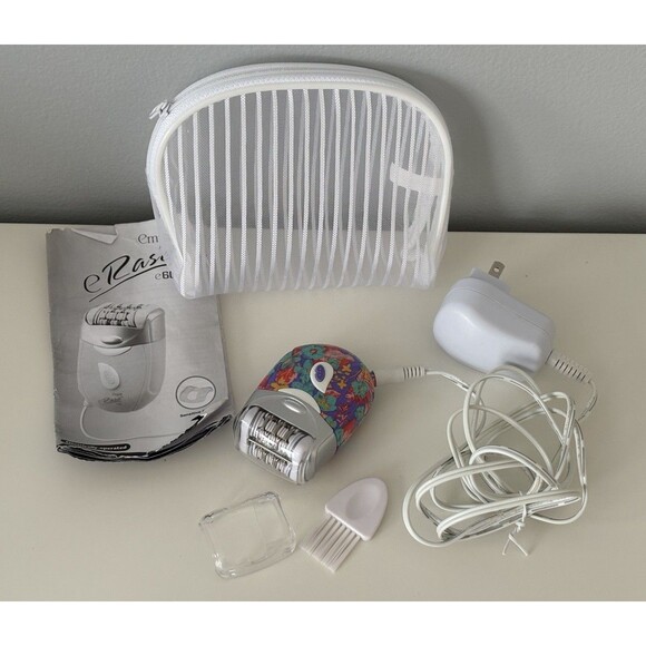 Emjoi Other - Emjoi eRase e60 Epilator Hair Remover 60 Tweezer Action Discs Dual Heads Floral